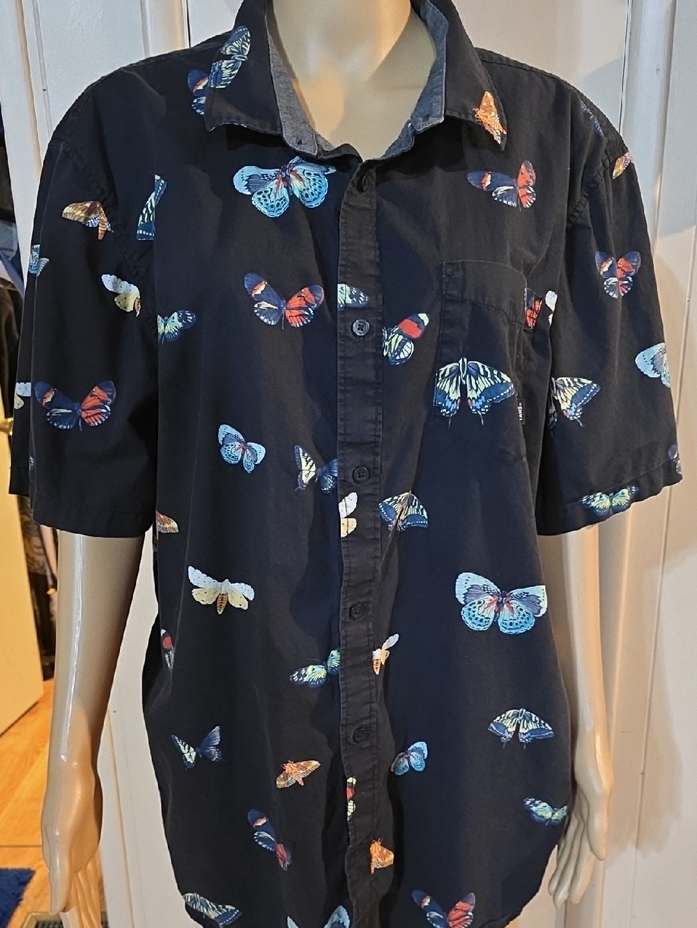 Vans Black Top with Colorful Butterfly And Moth Motif